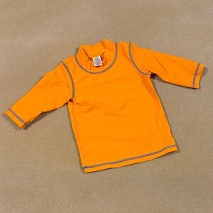 MINI BODEN TANGERINE ORANGE SPF50+ 3/4 SLEEVES RASH GUARD SHIRT 2-3Y or 2-3T